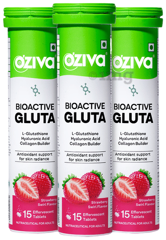 bioactive glutathione OZiva Bioactive Glutathione Tablets For Glow & Even Toned Skin (Strawberry)  60pc main image 1