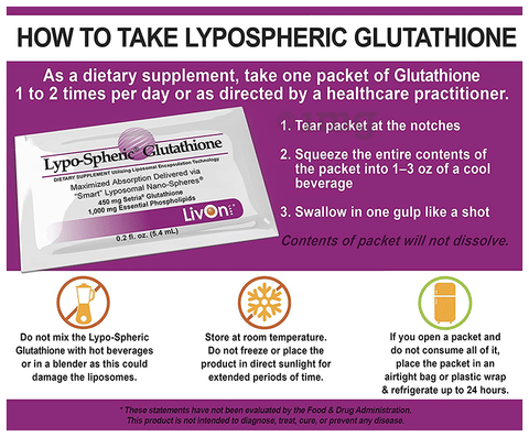 Livon Lypo-Spheric Glutathione Sachet (5.4ml Each): Buy box of 30.0 Sachets  at 𝗯𝗲𝘀𝘁 𝗽𝗿𝗶𝗰𝗲 in India