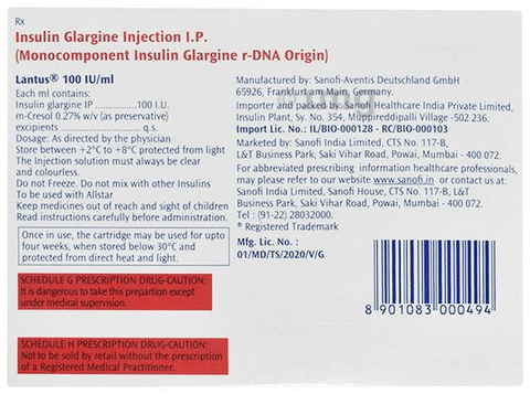 Lantus 100IU/ml Solution for Injection