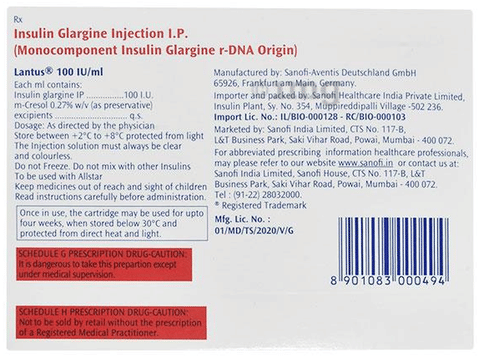 Lantus 100IU/ml Solution for Injection image