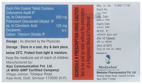Zeloxime CV 500 Tablet image Zeloxime CV 500 Tablet image