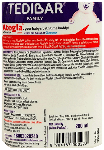 Tedibar Atogla Baby Moisturizing Lotion with Ceramides Oat
