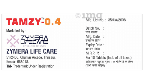 Tamzy 0.4 Tablet MR image Tamzy 0.4 Tablet MR image