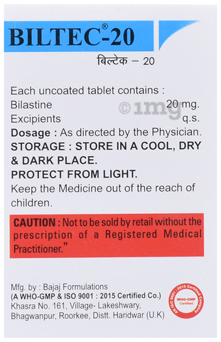 Biltec 20mg Tablet image