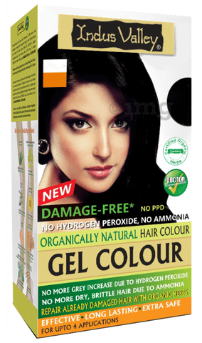 INDUS VALLEY Ammonia Free Natural SemiPermanent Gel Hair Colour Black 10  for Men  Women with 100 Grey Coverage  Long Lasting 220GM  Amazonin  Beauty