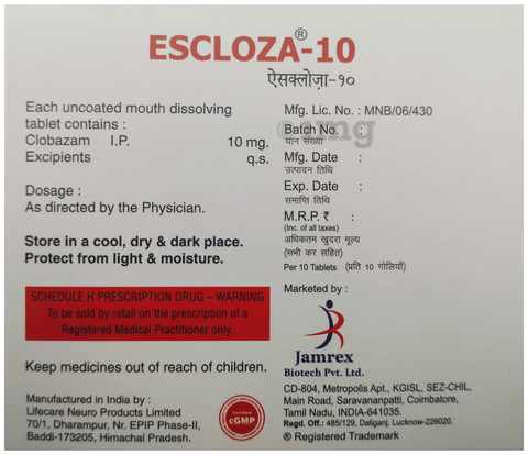 Escloza 10 Tablet MD image Escloza 10 Tablet MD image