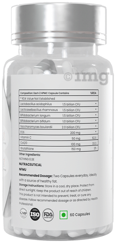 The biohackers Co. Ageless Skin Daily Probiotic CoQ10, Glutathione, 7Bn CFU  Capsule: Buy bottle of 60.0 capsules at best price in India