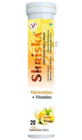 Shriska Electrolytes + Vitamins Effervescent Tablet Lemon image Shriska Electrolytes + Vitamins Effervescent Tablet Lemon image