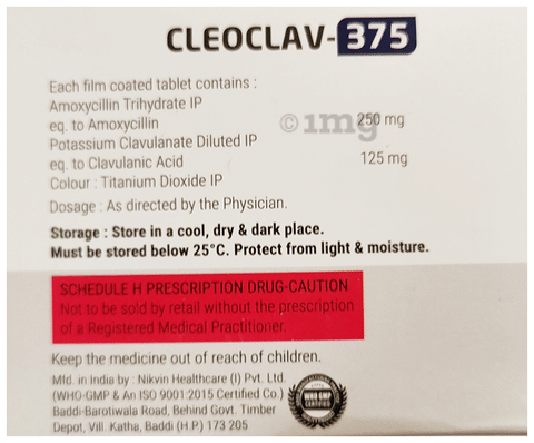 Cleoclav 375 Tablet image Cleoclav 375 Tablet image