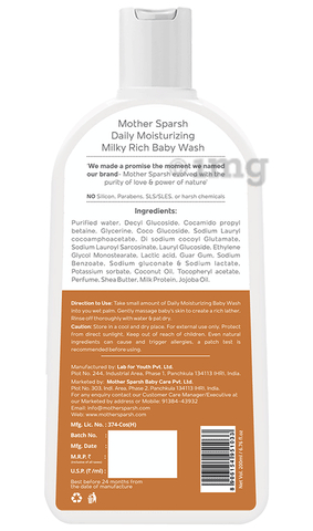 Mother Sparsh Moisturizing Natural Baby Wash Mother Sparsh Daily