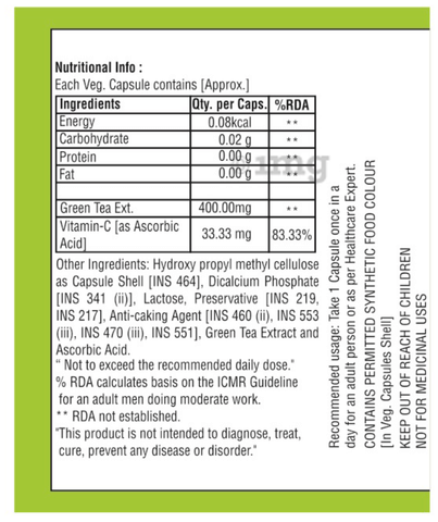 Nutrigrow Green Tea Veg Capsule (60 Each) image