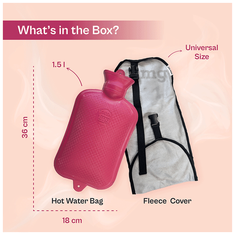 Tata 1mg Hot Water Bag with Adjustable Fleece Cover Leak-Proof