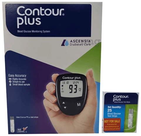 Glucometer Asensia Contour Plus with 25 Strips by Eye Vision Enterprises at  Rs 340/piece, कंटूर ग्लूकोमीटर in Ahmedabad