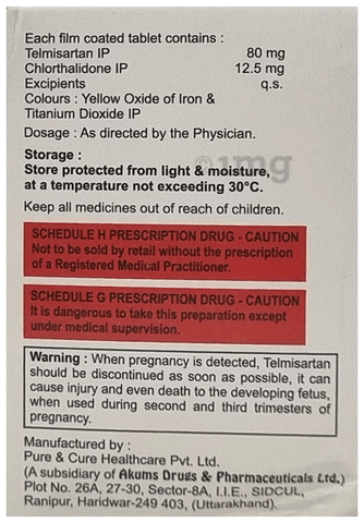 Telmijub CH 80mg Tablet image Telmijub CH 80mg Tablet image