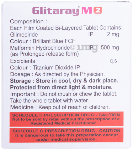 Glitaray M 2mg/500mg Tablet