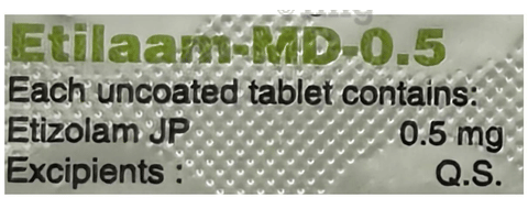 Etilaam 0.5mg Tablet MD image Etilaam 0.5mg Tablet MD image