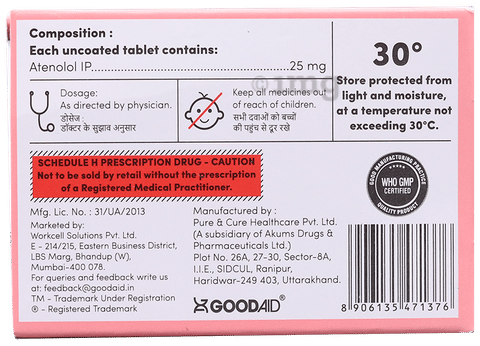 Ateaid 25 Tablet image Ateaid 25 Tablet image