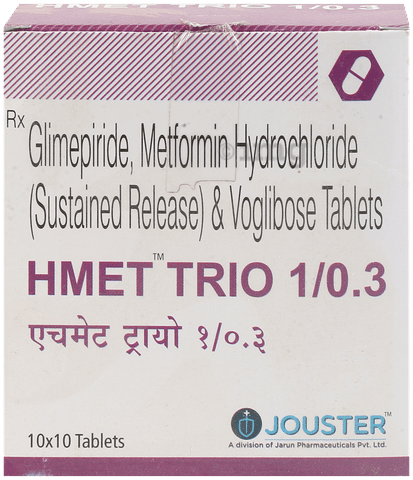 Hmet Trio 1mg/500mg/0.3mg Tablet