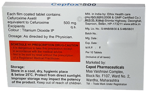 Cepfox 500 Tablet image Cepfox 500 Tablet image