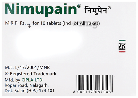 Nimupain 100mg Tablet image Nimupain 100mg Tablet image