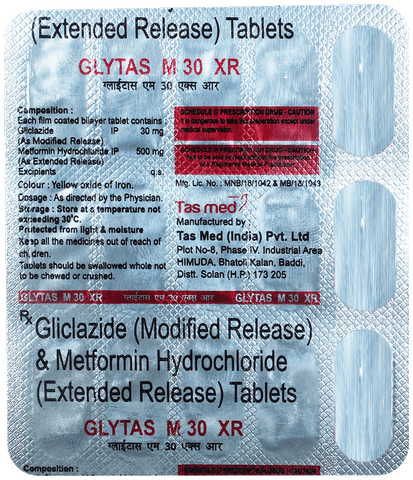 Glytas M 30mg/500mg Tablet ER