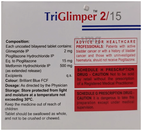 TriGlimper 2/15 Tablet ER image TriGlimper 2/15 Tablet ER image