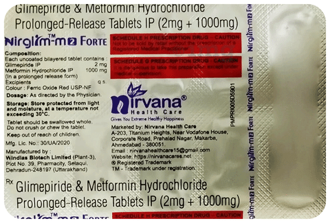 Nirglim M 2 Forte Tablet PR image Nirglim M 2 Forte Tablet PR image