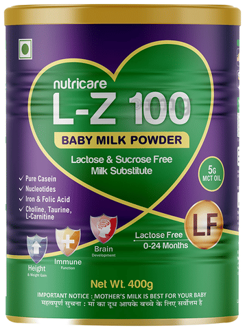 Nutricare L-Z 100 Baby Milk Powder (0-24 Months) Lactose Free