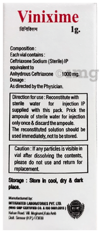 Vinixime 1g Injection