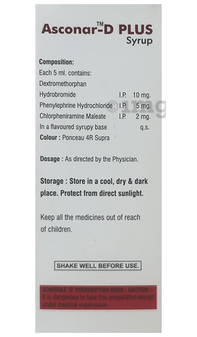 Asconar-D Plus Syrup Cherry Sugar Free image Asconar-D Plus Syrup Cherry Sugar Free image