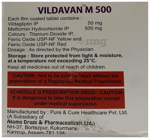 Vildavan M 500 Tablet image Vildavan M 500 Tablet image