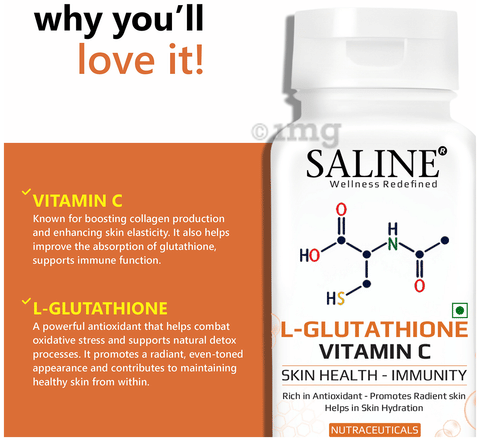 Saline L-Glutathione Vitamin C Tablet (30 Each): Buy combo pack of 2.0  bottles at best price in India