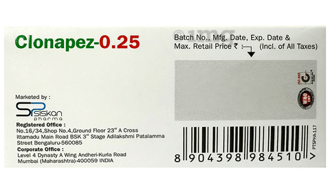 Clonapez 0.25 Tablet MD image Clonapez 0.25 Tablet MD image
