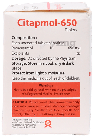 Citapmol 650 Tablet image
