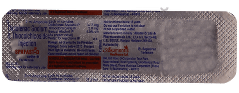 Spafast D 2mg/37.5mg Injection image Spafast D 2mg/37.5mg Injection image