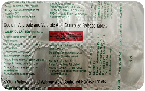 Valeptol -CR 500 Tablet image Valeptol -CR 500 Tablet image