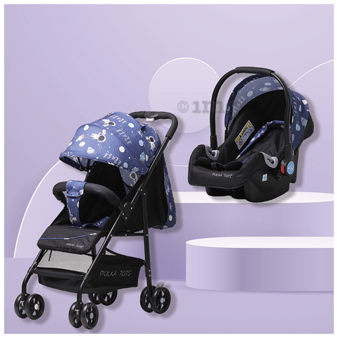 Polka Tots Combo Pack of Click Clack Travel System Space Printed Stroller  Car Seat