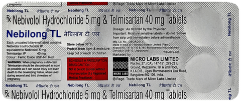 Nebilong TL 5mg/40mg Tablet image Nebilong TL 5mg/40mg Tablet image