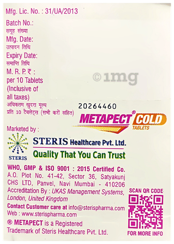 Metapect Cold Tablet image Metapect Cold Tablet image