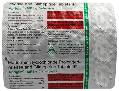 Apriglim-MF 1 Tablet PR image Apriglim-MF 1 Tablet PR image