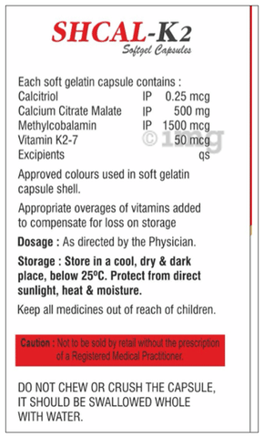 Shcal-K2 Softgel Capsule image Shcal-K2 Softgel Capsule image