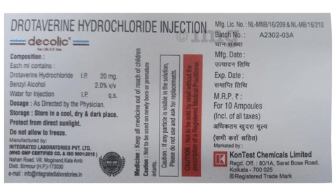Decolic 40mg/2ml Injection image