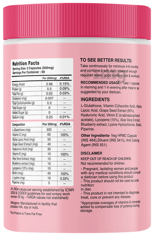 MyFitFuel Skin Beauty Glutathione+ Capsule: Buy bottle of 120.0 capsules at  best price in India | 1mg