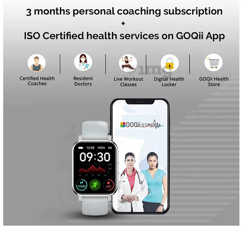 GOQii Stream Bluetooth Calling Smart Watch with Lakh Health,