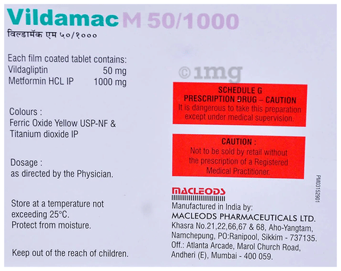 Vildamac M 50/1000 Tablet image Vildamac M 50/1000 Tablet image