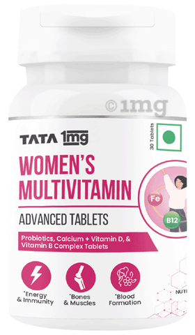 Tata 1mg Women's Multivitamin Veg Tablet with Zinc, Vitamin C, Calcium,  Vitamin D and Iron, Support Immunity, Bones & Overall Health: Buy bottle of  30.0 tablets at best price in India