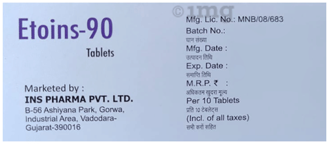 Etoins 90 Tablet image Etoins 90 Tablet image