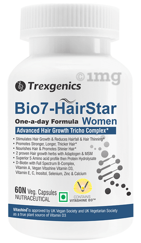 Trexgenics Bio7-Hair Star Women Veg Capsules: Buy bottle of 60 vegicaps at  best price in India | 1mg