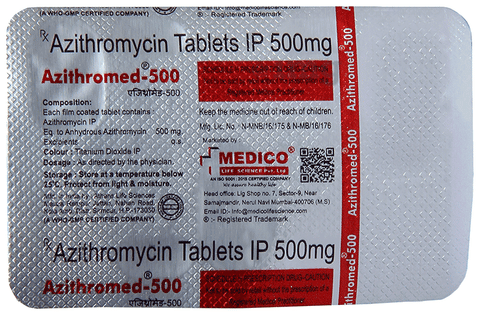 Azithromed 500 Tablet image