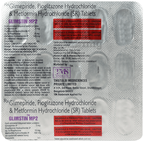 Glimstin MP 2mg/500mg/15mg Tablet